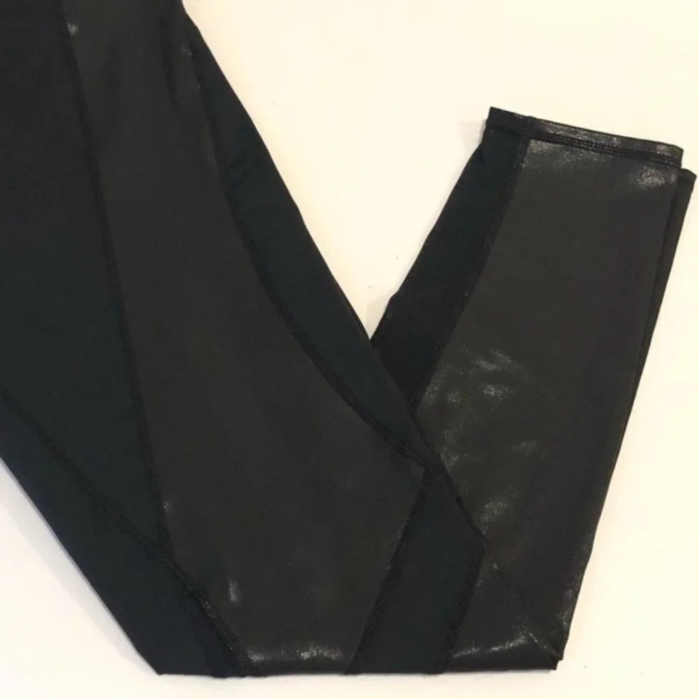 Zella Lived In Panel Coated Leggings Black Mesh Large - Picture 4 of 16